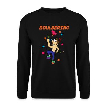 Bouldering Bouldern Artificial Climbing Sport Gift - Unisex Sweatshirt - black - Front - Alina (178cm) & Michal (187cm)