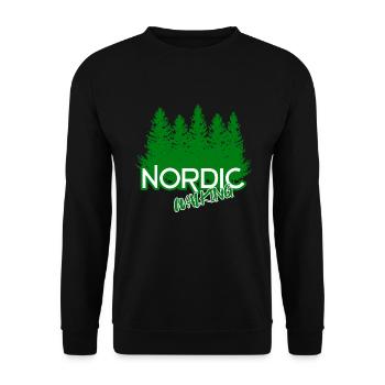 Nordic Walking Fitness Hiking Sport Training Gift - Unisex Sweatshirt - black - Front - Alina (178cm) & Michal (187cm)