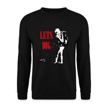 Detectorist Metal Fishing Detector Treasure Gift - Unisex Sweatshirt - black - Front - Alina (178cm) & Michal (187cm)