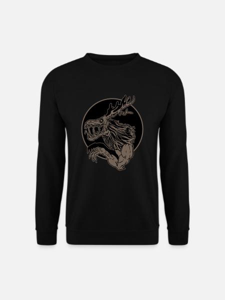 Wendigo Monster Kryptid Tier Biest Demon Geschenk - Unisex Pullover - Schwarz