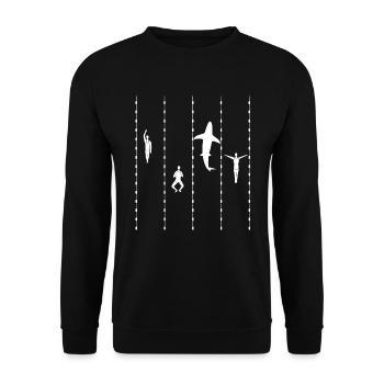 Schwimmen Schwimmer Schwimmbad Meer See Gaschenk - Unisex Pullover - Schwarz - Vorne - Alina (178cm) & Michal (187cm)