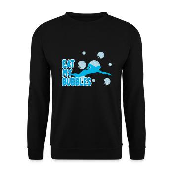 Schwimmen Schwimmer Schwimmbad Meer See Gaschenk - Unisex Pullover - Schwarz - Vorne - Alina (178cm) & Michal (187cm)