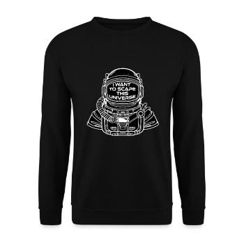 Escape Universe Travel SpaceMan Galaxies Gift - Unisex Sweatshirt - black - Front - Alina (178cm) & Michal (187cm)