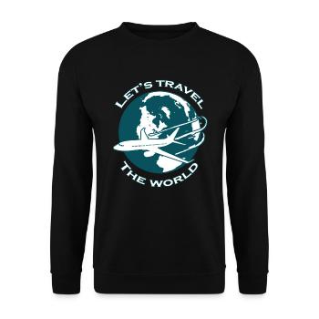 Travel World Flugzeug Travail Tour Traveler Geschenk - Unisex Pullover - Schwarz - Vorne - Alina (178cm) & Michal (187cm)