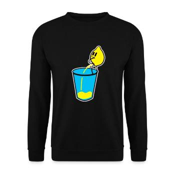 Glass Drink Lemon Fruits Healthyfood Snack Gift - Unisex Sweatshirt - black - Front - Alina (178cm) & Michal (187cm)