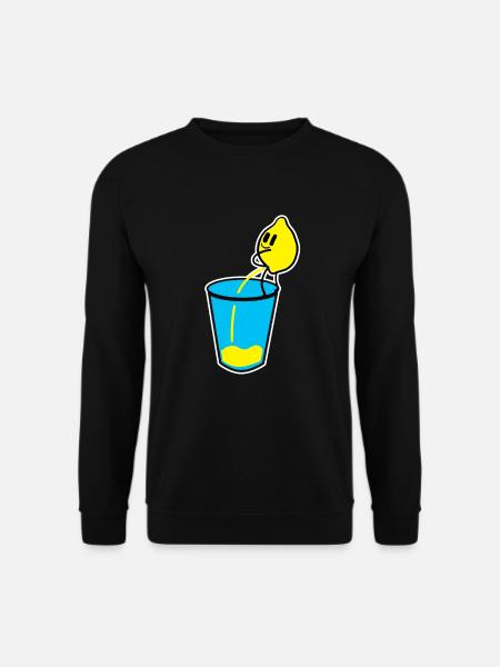 Glass Drink Lemon Fruits Healthyfood Snack Gift - Unisex Sweatshirt - black