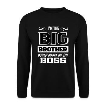 Big Brother Boss Brotherhood Homme Garçon Cadeau relatif - Sweat-shirt Unisexe - noir - Devant - Alina (178cm) & Michal (187cm)