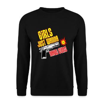 Girls Guns Bullets Weapon Bullets Pistol Gift - Unisex Sweatshirt - black - Front - Alina (178cm) & Michal (187cm)