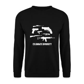 Pistolet arme de poing arme pistolet cadeau balles Barrel - Sweat-shirt Unisexe - noir - Devant - Alina (178cm) & Michal (187cm)