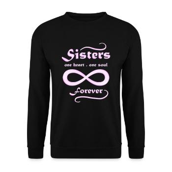 Soeur coeur âme pour toujours meilleur ami frère et soeur cadeau - Sweat-shirt Unisexe - noir - Devant - Alina (178cm) & Michal (187cm)