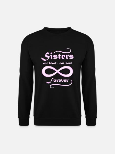Søster hjerte sjel for alltid beste venn søsken gave - Genser unisex - svart