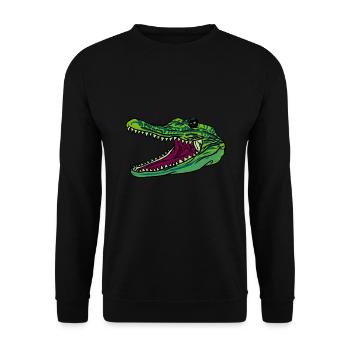 Crocodile Alligator Animal Living Cell Study Gift - Unisex Sweatshirt - black - Front - Alina (178cm) & Michal (187cm)