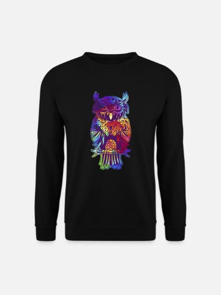 Owl Nocturnal Bird Flock Flight Fly-Haustier - Unisex Pullover - Schwarz