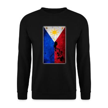Philippinische Flaggenkarte Pilipinas Tagalog Filipino - Unisex Pullover - Schwarz - Vorne - Alina (178cm) & Michal (187cm)