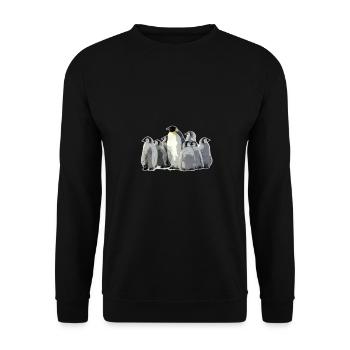 Penguins Bird Sea Ocean Life Aquatic Animal Gift - Unisex Sweatshirt - black - Front - Alina (178cm) & Michal (187cm)