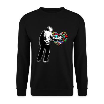 Graffiti Heart Doodle Draw Paint Write Wall Gift - Unisex Sweatshirt - black - Front - Alina (178cm) & Michal (187cm)