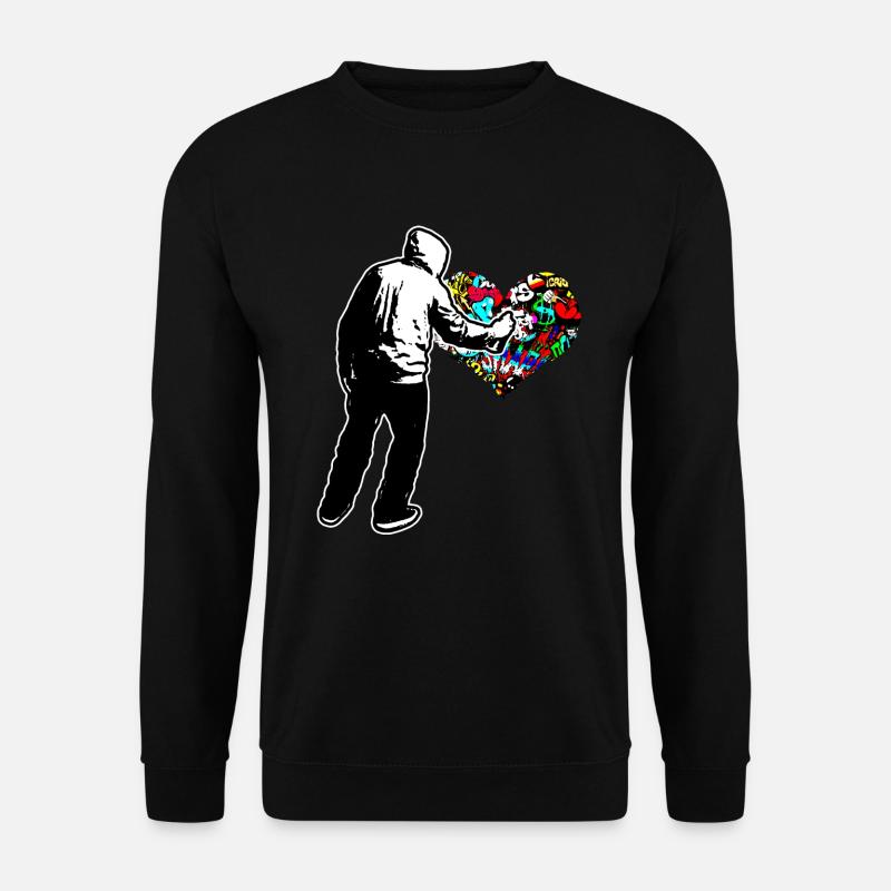 Graffiti Heart Doodle Draw Peinture Ecrire Mur Cadeau - Sweat-shirt Unisexe - noir