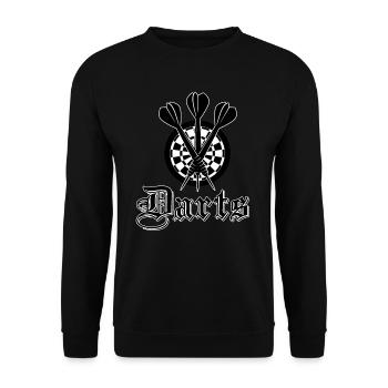 Darts Dartboard Arrows Target Games Sports Gift - Unisex Sweatshirt - black - Front - Alina (178cm) & Michal (187cm)