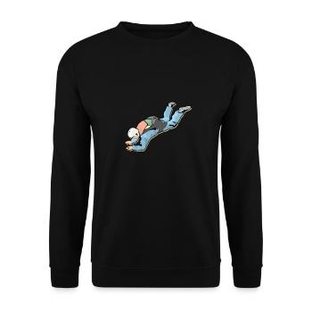 Sky Diving Jumping FreeFalling Parachuting Gift - Unisex Sweatshirt - black - Front - Alina (178cm) & Michal (187cm)