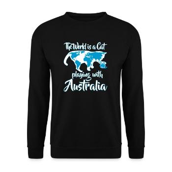 Chat drôle joue avec le cadeau du monde Australie - Sweat-shirt Unisexe - noir - Devant - Alina (178cm) & Michal (187cm)