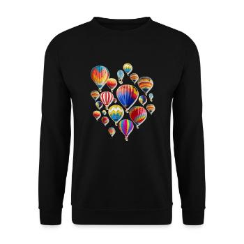 Hot Air Balloons Oxygen Rubber Events Party Gift - Unisex Sweatshirt - black - Front - Alina (178cm) & Michal (187cm)