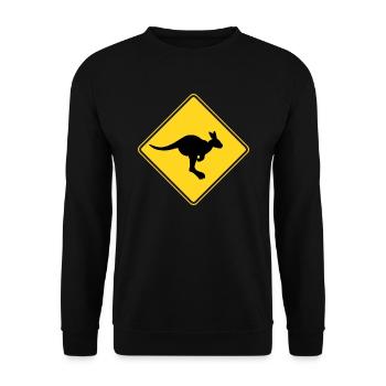 Chemise cadeau bouclier signe de route Australie Wallaby - Sweat-shirt Unisexe - noir - Devant - Alina (178cm) & Michal (187cm)