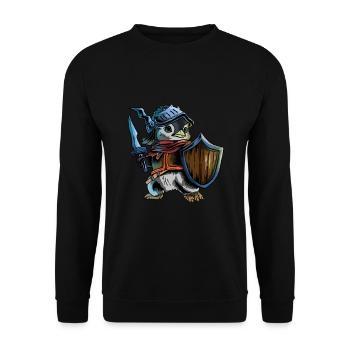 Chevalier pingouin guerrier épée cavalier cavalier cadeau - Sweat-shirt Unisexe - noir - Devant - Alina (178cm) & Michal (187cm)