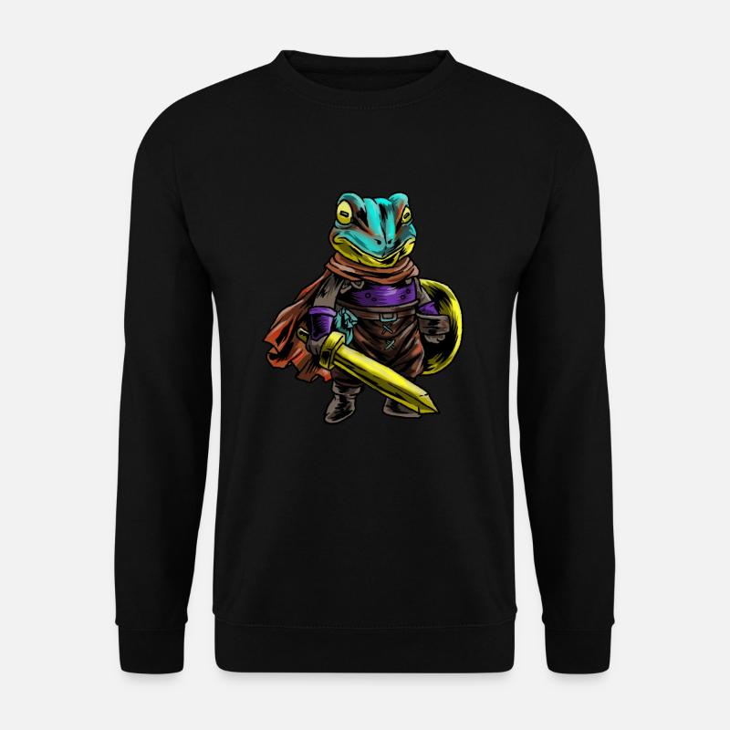 Chevalier Grenouille Bouclier Guerrier Épée Cavalier Cadeau - Sweat-shirt Unisexe - noir