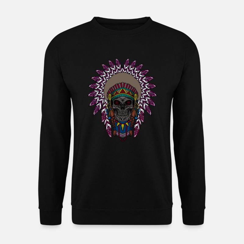 Indian Skull Skeleton Gift - Unisex Sweatshirt - black