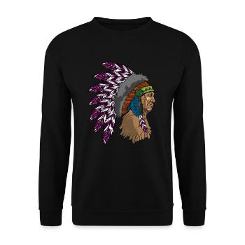 Cadeau de l’homme indien - Sweat-shirt Unisexe - noir - Devant - Alina (178cm) & Michal (187cm)