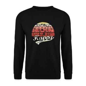 Happy Camper Road Trip Camping Feu de camp cadeau - Sweat-shirt Unisexe - noir - Devant - Alina (178cm) & Michal (187cm)