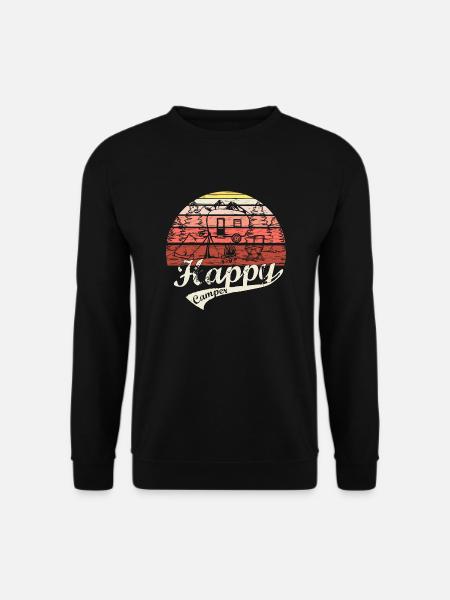 Happy Camper Road Trip Camping Lagerfeuer Geschenk - Unisex Pullover - Schwarz