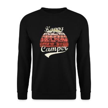 Happy Camper Road Trip Camping Feu de camp cadeau - Sweat-shirt Unisexe - noir - Devant - Alina (178cm) & Michal (187cm)