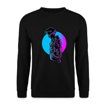 Cyborg-Mädchen-Roboter-Robotik-Rover-Android-Robo-Geschenk - Unisex Pullover - Schwarz - Vorne - Alina (178cm) & Michal (187cm)