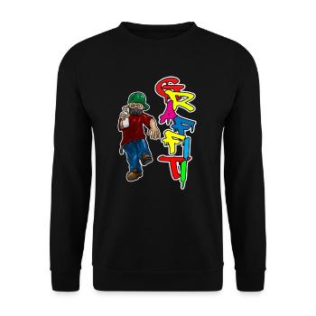 Graffiti Spray Doodle Draw Write Wall Surface Gift - Unisex Sweatshirt - black - Front - Alina (178cm) & Michal (187cm)