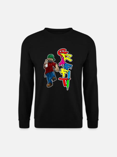 Graffiti Spray Doodle Dessiner Écrire Mur Surface Cadeau - Sweat-shirt Unisexe - noir