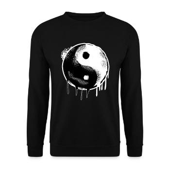 Graffiti-Gekritzel schreiben Oberflächenwand-Kreide-Kunst-Geschenk - Unisex Pullover - Schwarz - Vorne - Alina (178cm) & Michal (187cm)
