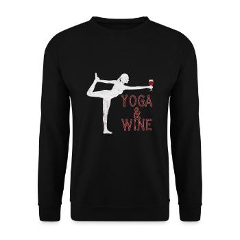 Yoga Work Out Gift - Unisex Sweatshirt - black - Front - Alina (178cm) & Michal (187cm)