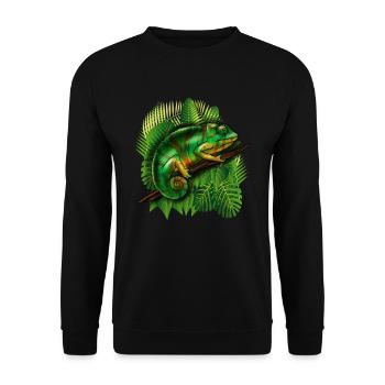 Cadeau tropical de lézard cool animal caméléon jungle - Sweat-shirt Unisexe - noir - Devant - Alina (178cm) & Michal (187cm)