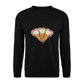 Crème glacée Gelato Cool Sweet Frozen Food Funny Gift - Sweat-shirt Unisexe - noir - Devant - Alina (178cm) & Michal (187cm)