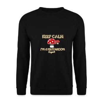 Mushroom Expert Bloom Grow Toadstool Mold Gift - Unisex Sweatshirt - black - Front - Alina (178cm) & Michal (187cm)