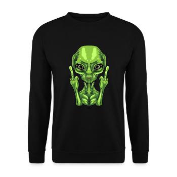 Alien Ufo Aliens Space Monster Lustiges perfektes Geschenk - Unisex Pullover - Schwarz - Vorne - Alina (178cm) & Michal (187cm)