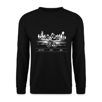 Fahrrad cooles Fahrrad lustiges Fahrrad-Liebhaber-perfektes Geschenk - Unisex Pullover - Schwarz - Vorne - Alina (178cm) & Michal (187cm)