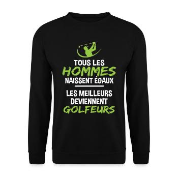 Cadeau drôle golfeur humour golf - Sweat-shirt Unisexe - noir - Devant - Alina (178cm) & Michal (187cm)