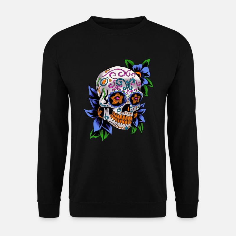 Zucker Schädel Tag der Toten Geschenk - Unisex Pullover - Schwarz