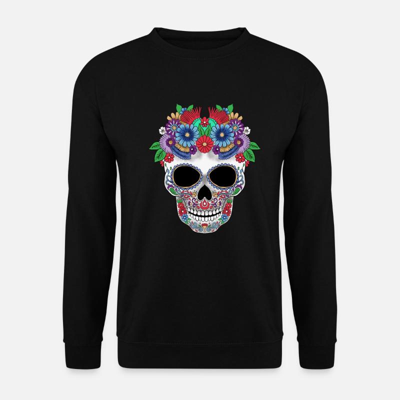 Zucker Schädel Tag der Toten Geschenk - Unisex Pullover - Schwarz