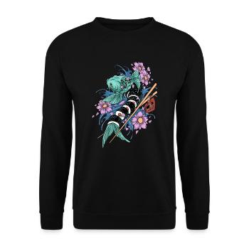 Sushi Koi Japanese Fish Food Asian Sushi Gift - Unisex Sweatshirt - black - Front - Alina (178cm) & Michal (187cm)