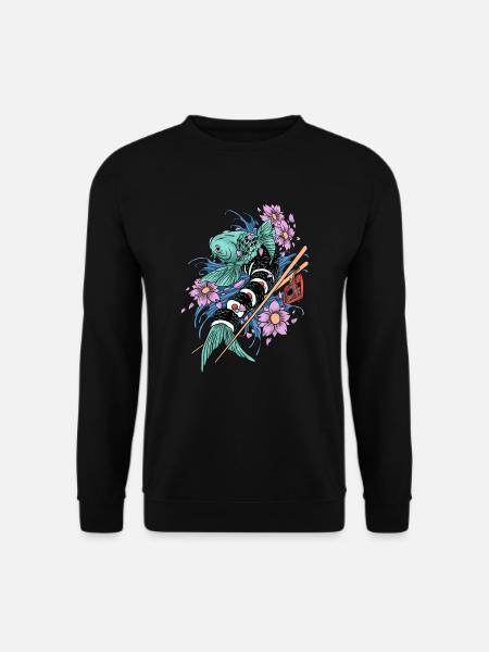 Sushi Koi japanische Fisch Essen asiatische Sushi Geschenk - Unisex Pullover - Schwarz