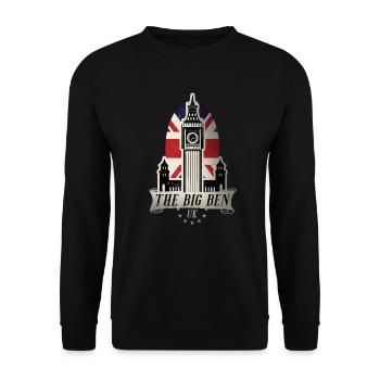 Big Ben London United Kingdom Gift - Unisex Sweatshirt - black - Front - Alina (178cm) & Michal (187cm)