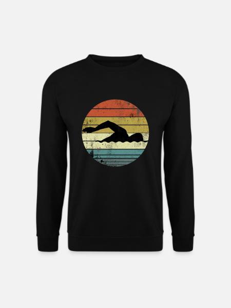 Swim Swimming Summer Retro Gift - Unisex Sweatshirt - black